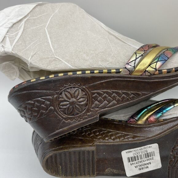 Mussi Sandalia Colombian Multicolor Metallic Slip-On Sandals Women's Size 6 - Picture 6 of 7